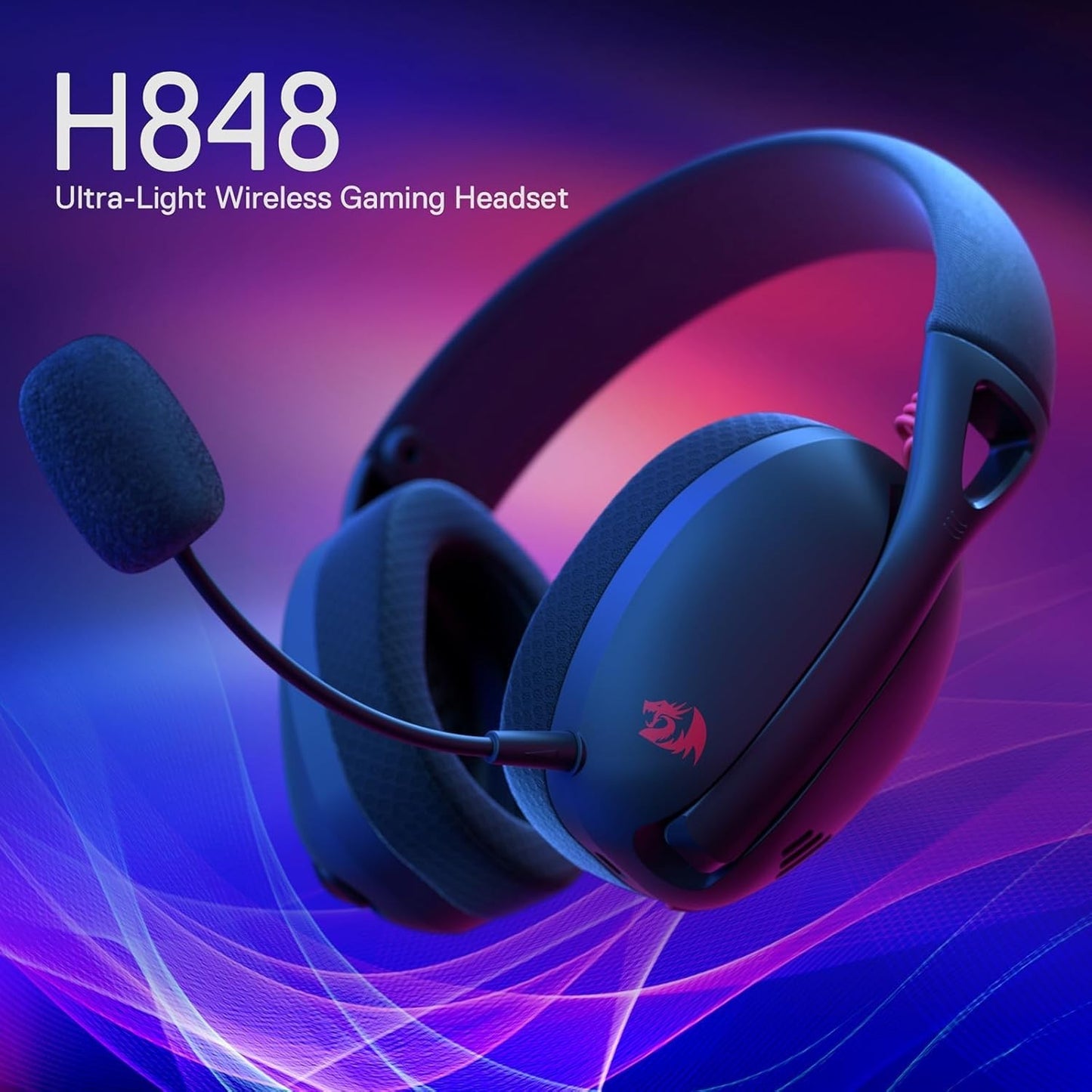 Redragon H848 Wireless Gaming Headset – 2.4 GHz & Bluetooth, 7.1, 40 mm, 178 g