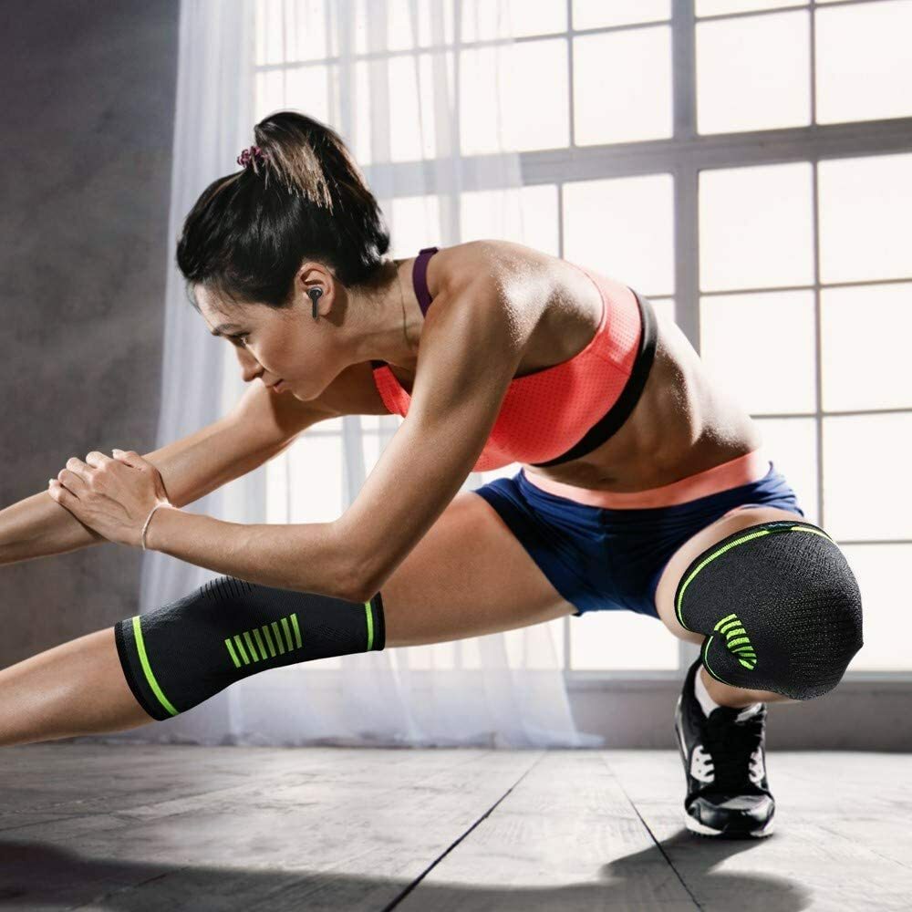 Sable Upgraded Knee Brace 2 Pack Compression Sleeves Support for Women & Men