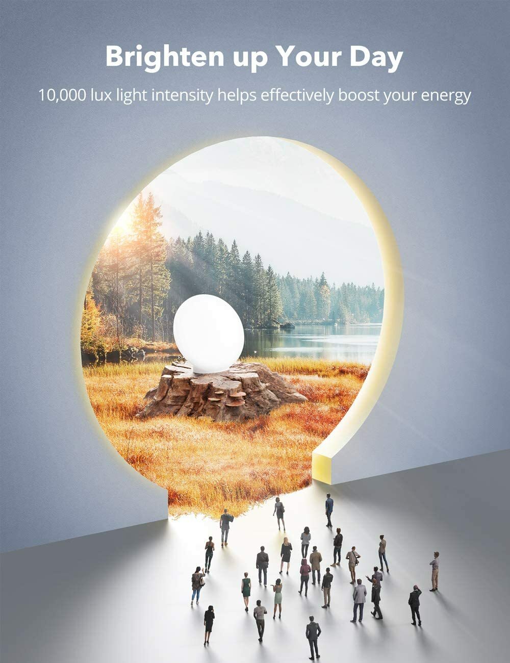 TaoTronics Light Therapy Lamp Touch Control with Continuous Brightness Levels