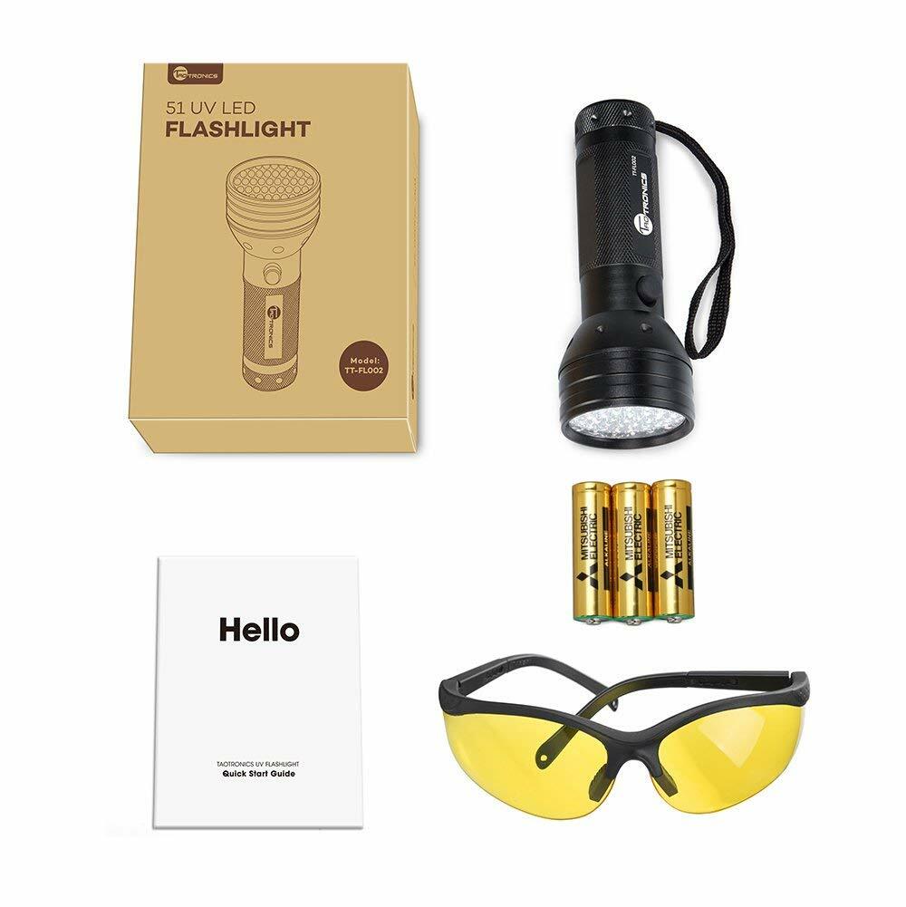 51 LEDs UV Blacklight Flashlights Detector for Dry Pets Urine & Stains & Bed Bug