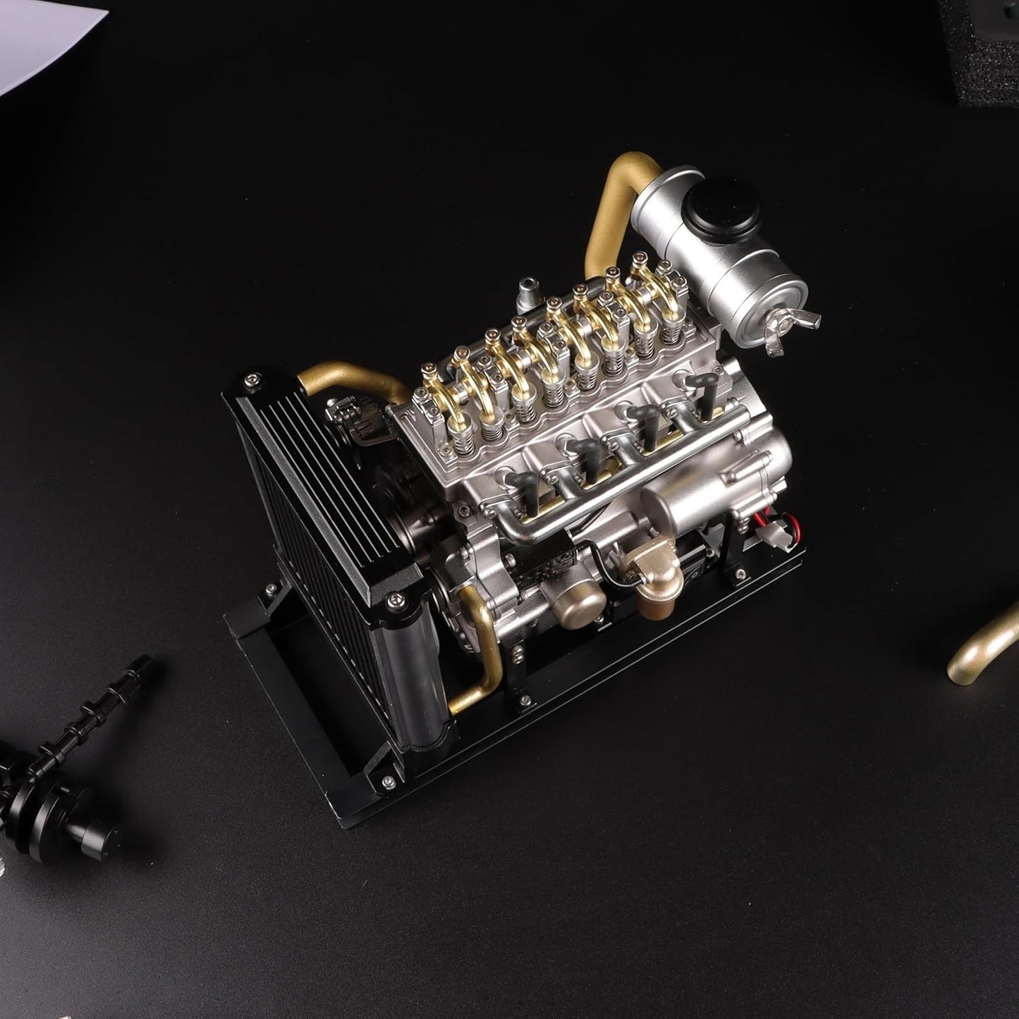 TECHING Mini Diesel Engine Model kit That Runs OHV 4-Cylinder Engine