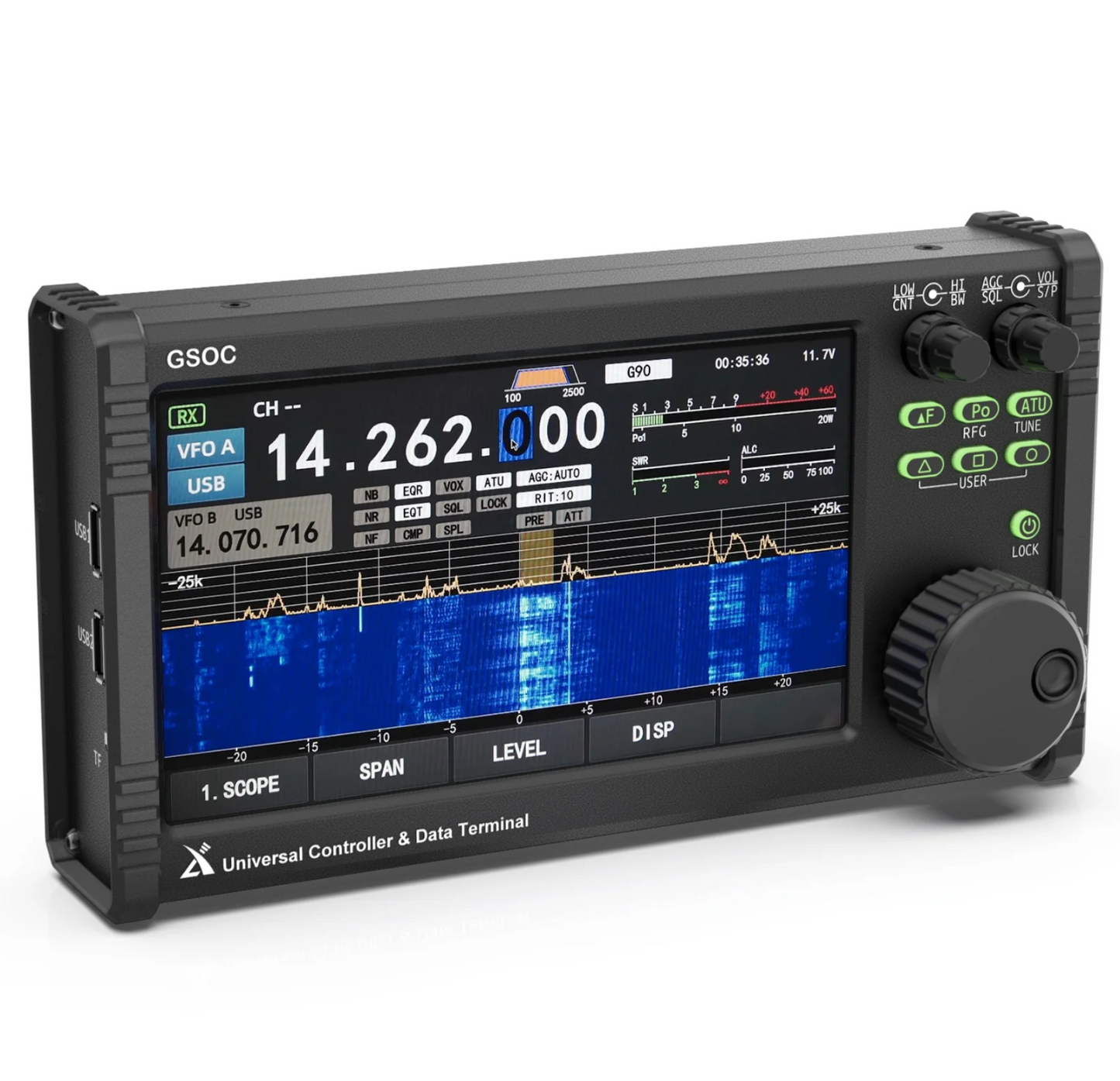 Xiegu GSOC Remote Controller Touch Screen Spectrum & Waterfall Display