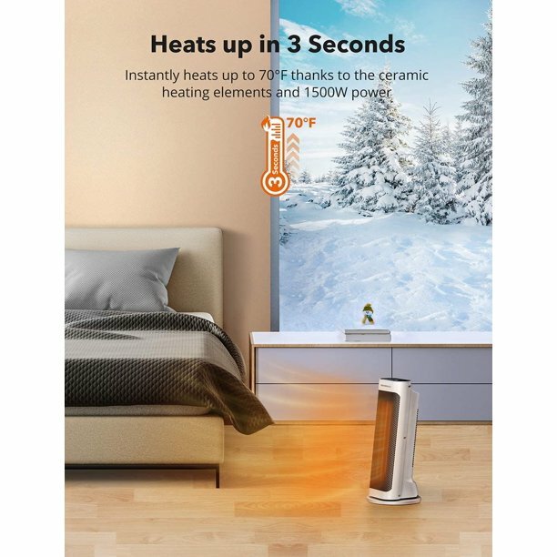 Taotronics TT-HE009 1500W Electric Portable Patio Remote Control space heater