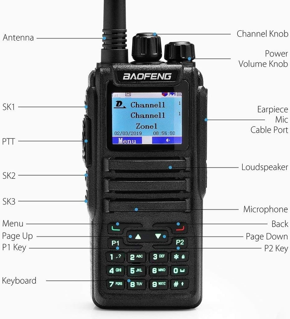 Baofeng Dm-1701 Dual Band VHF/UHF 3 000 Channels Digital Mobile Radio