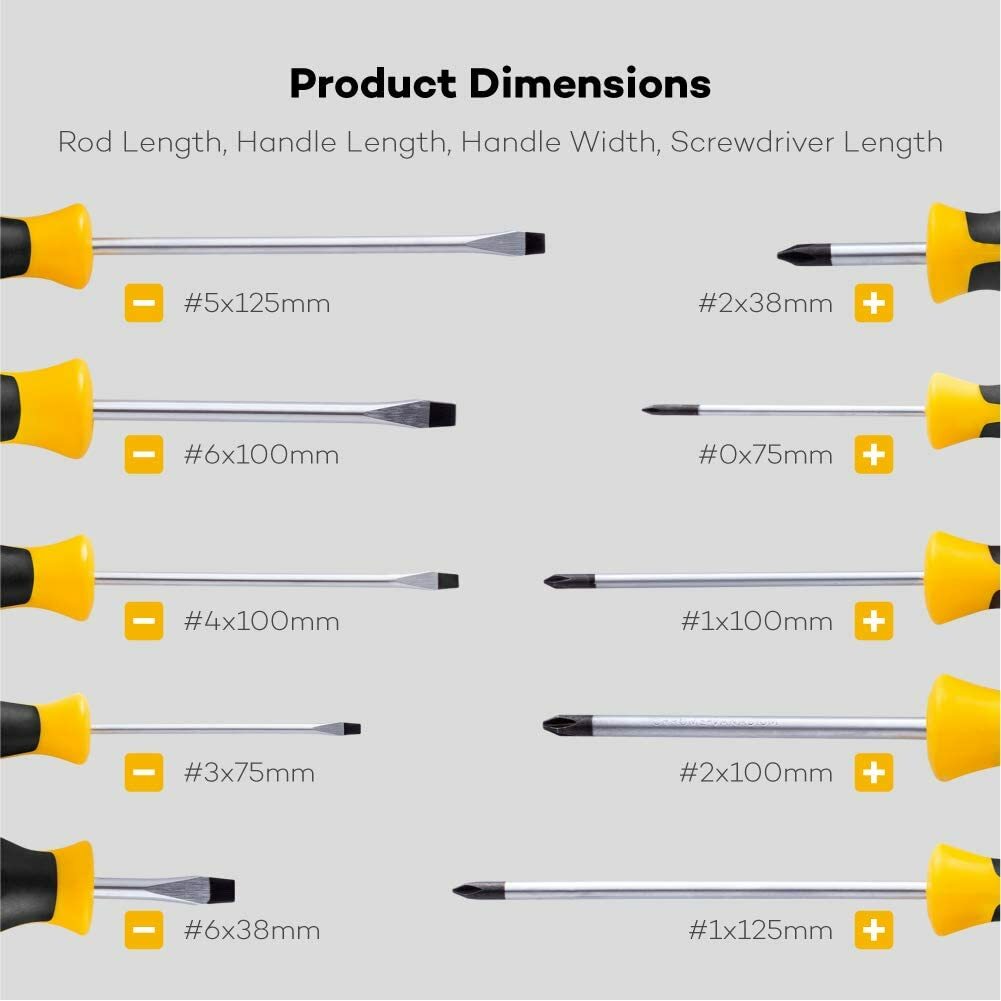 CREMAX Professional Cushion Grip Magnetic Screwdriver Set
