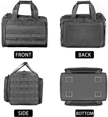 Tactical Gun Range Bag for Handguns and Ammo Pistol Bag with Magazine Slots