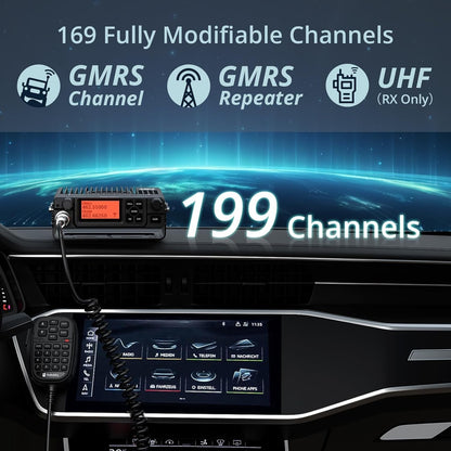 Radioddity DB40-G GMRS Mobile Radio | 40W | Repeater Capable | 199 Channels