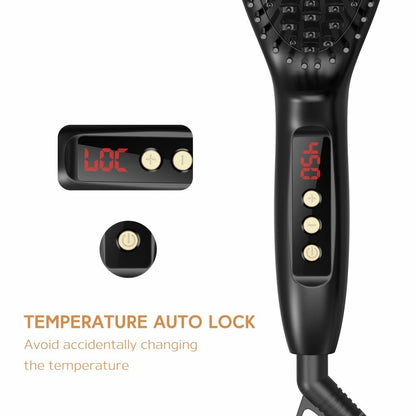 USpicy Hair Straightener Brush with FREE Heat Resistant Glove Hair Straightening