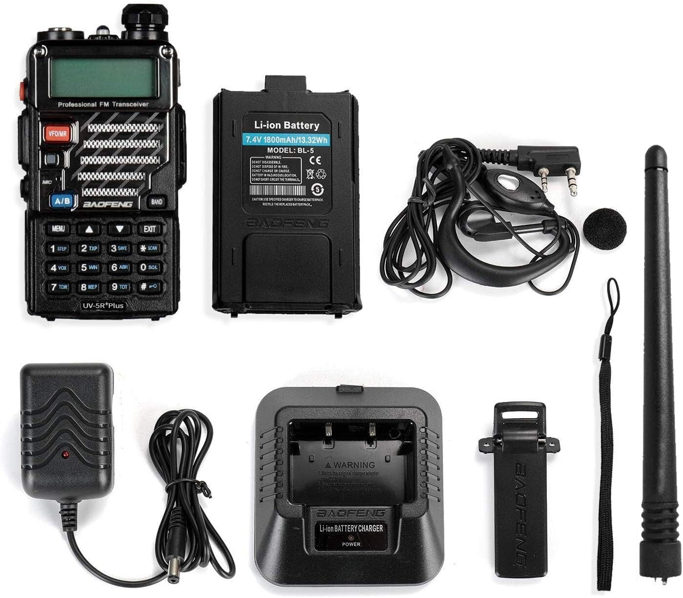 BAOFENG UV-5R+ Plus Two Way Radio Long Range Rechargeable Qualette Series