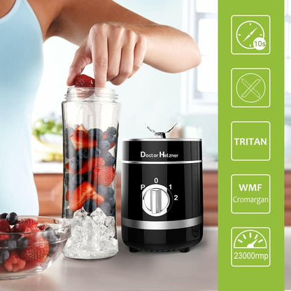 Doctor Hetzner High-Speed Blender with 20 oz Travel Sport Bottle and Ice Trays
