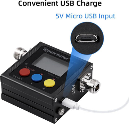 Surecom SW-102 Digital VHF/UHF 125-525Mhz Antenna Power & SWR Meter Adapter NEW