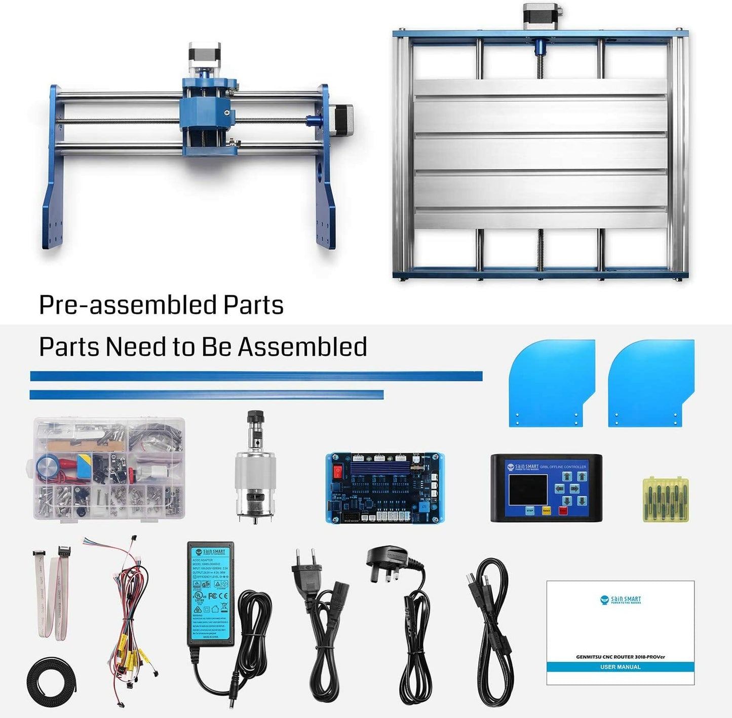Genmitsu 3018-PROVer Desktop CNC Router Machine with GRBL Offline Control