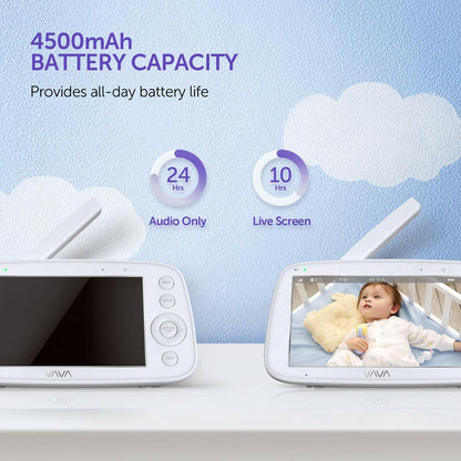 VAVA VA-IH006 720P 5" HD Baby Monitor with Camera and Audio 4500 mAh Battery