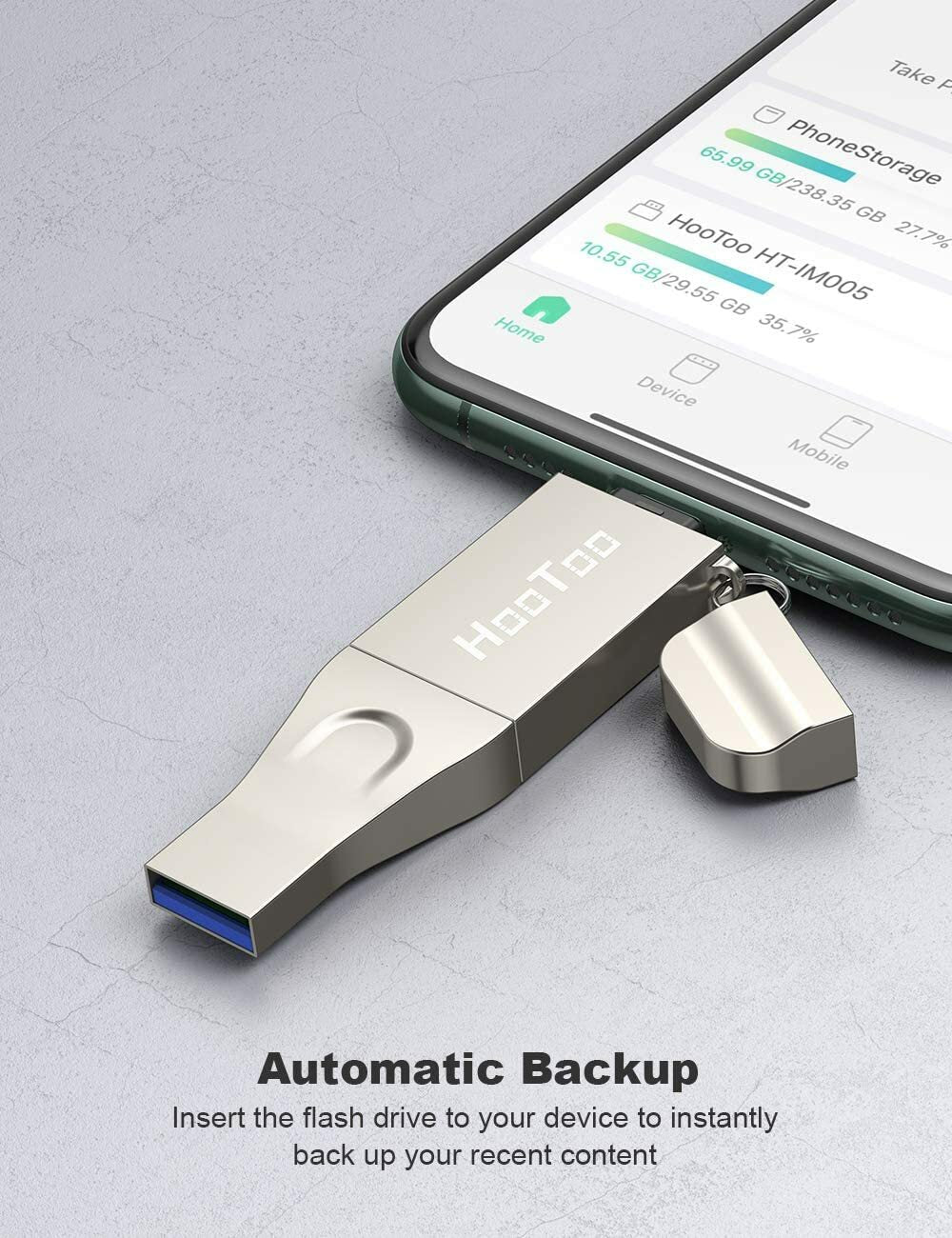 HooToo iPhone Flash Drive 3 in 1 Type C Stick USB 3.1 USB C Flash Drive Memory