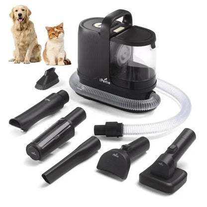 6-in-1 Pet Grooming & Shedding Dog Vacuum Kit Rechargeable Hair Clipper Slicke