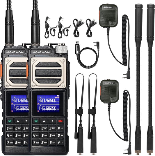 UV-25 Tri-Power Ham Radio Handheld, 10W Long Range Two Way Radio, UHF VHF AM FM
