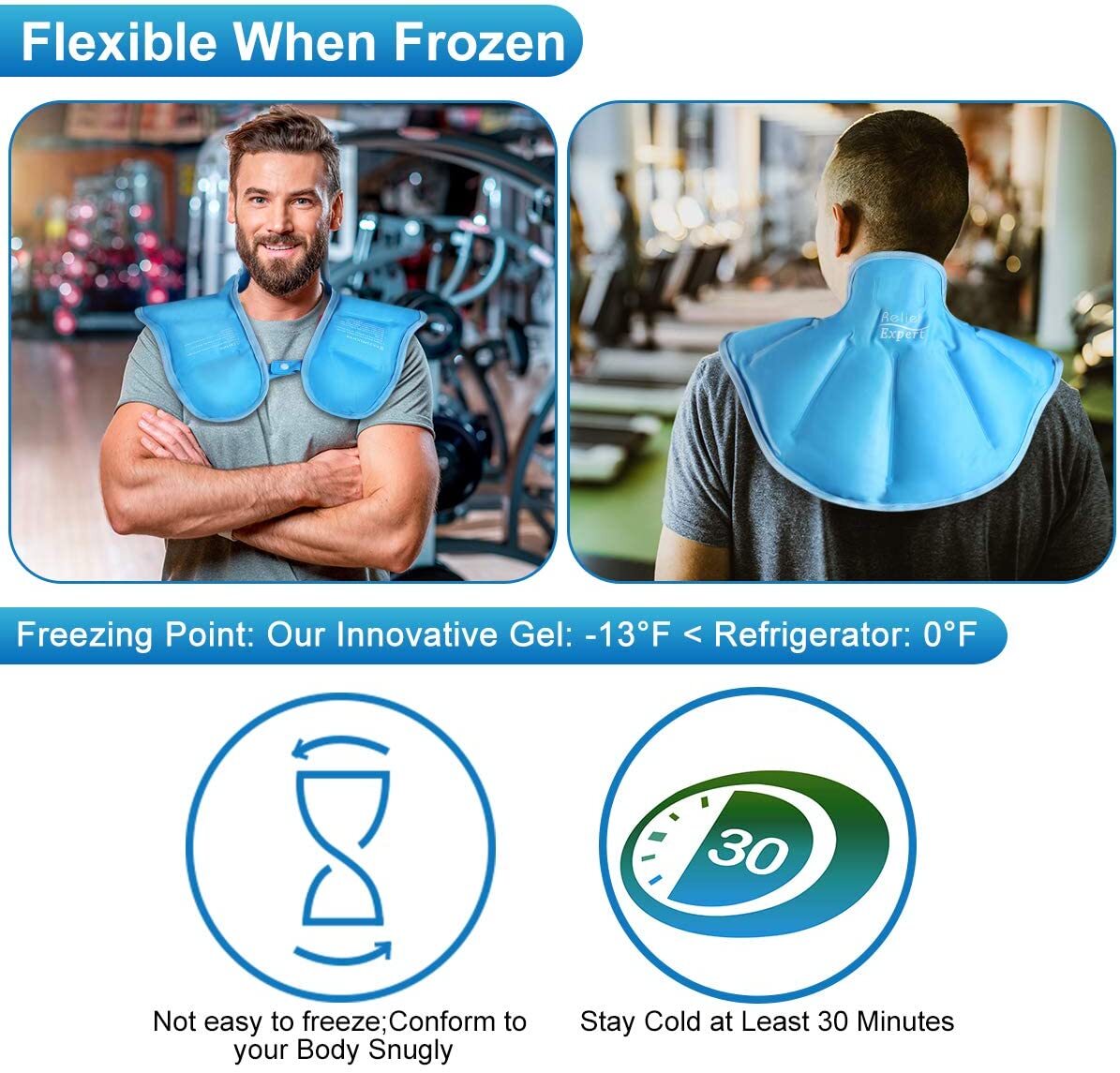 Relief Expert Neck Ice Pack Wrap Ice Pack for Neck and Shoulder Injuries