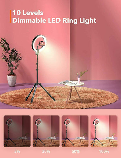 TaoTronics Ring Light 12'' Ring Light with 78'' Tripod Stand Dimmable LED
