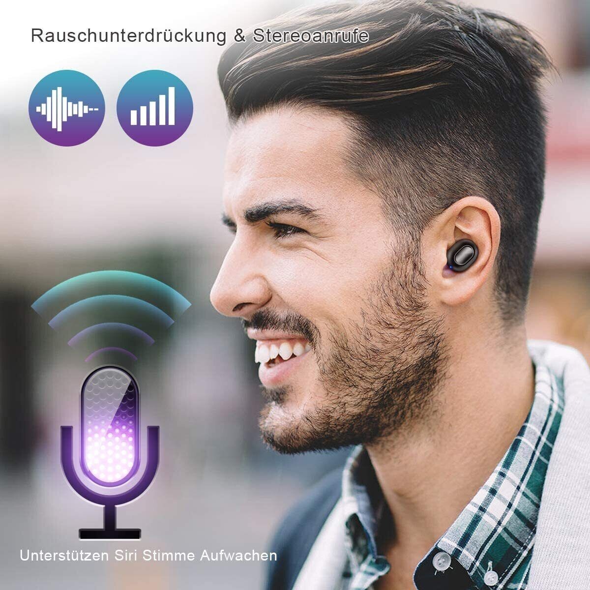 True Wireless Earbuds Bluetooth 5.0 Headphones - iTeknic Ipx7 Waterproof TWS Mic