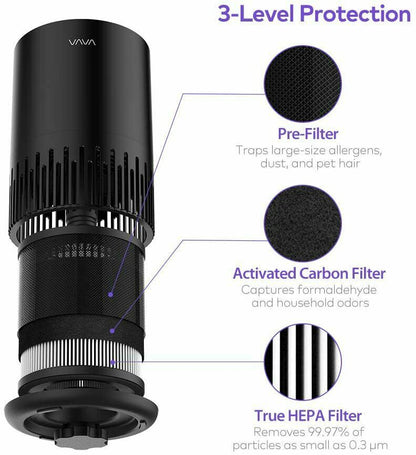 VAVA VA-EE014 Small Air purifier is designed for bedroom office bathroom