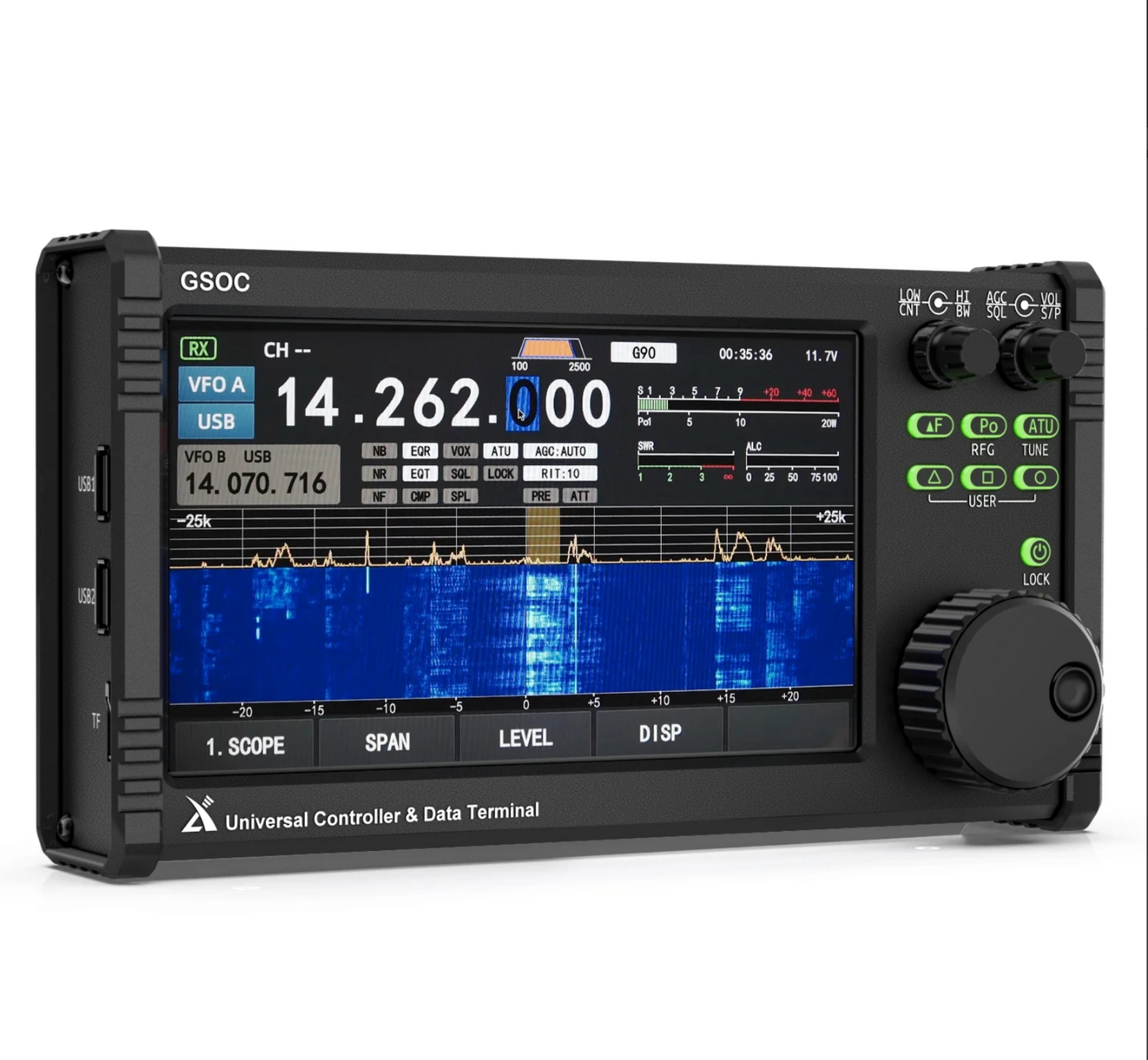 Xiegu GSOC Remote Controller Touch Screen Spectrum & Waterfall Display