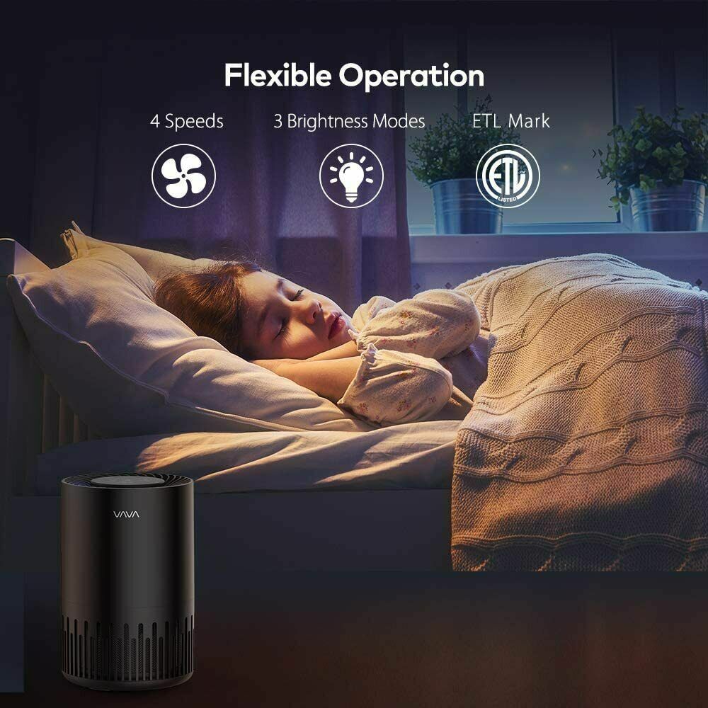 VAVA VA-EE014 Small Air purifier is designed for bedroom office bathroom