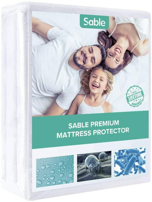 Sable Mattress Protector 100% Waterproof Hypoallergenic FDA Queen Dust Mite Prot