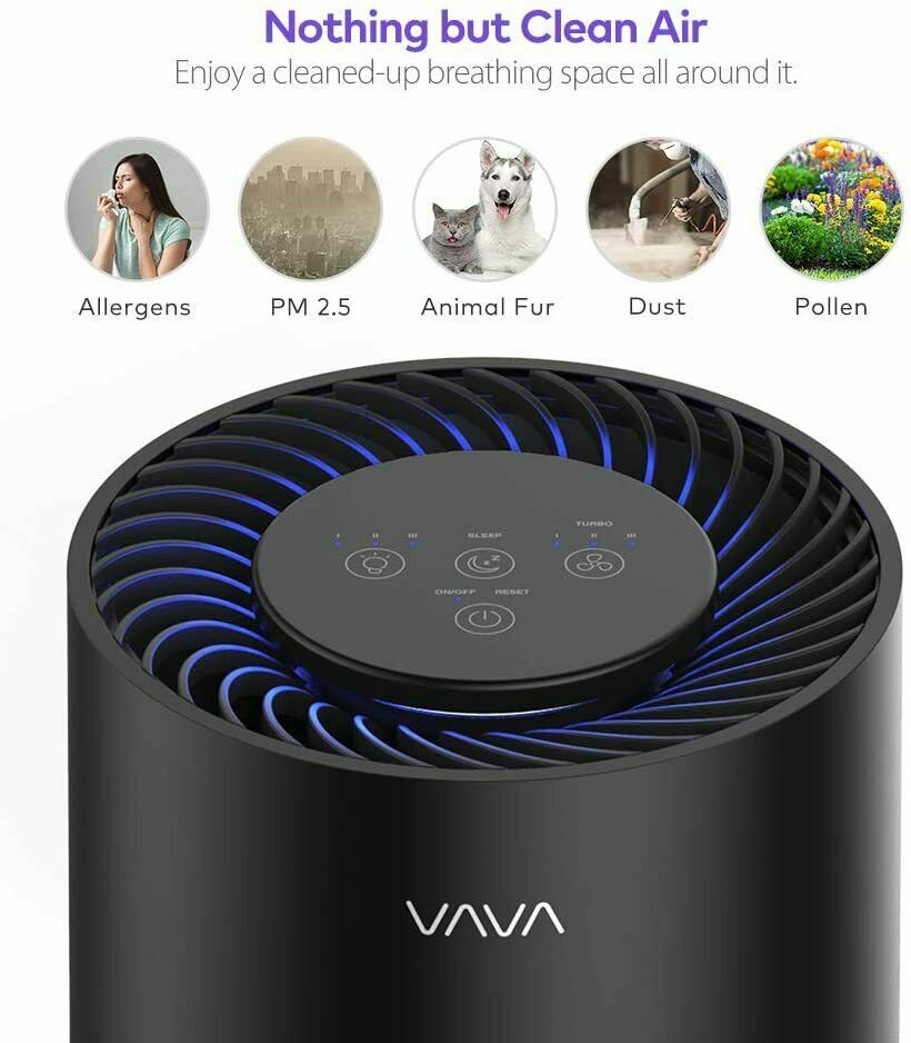 VAVA VA-EE014 Small Air purifier is designed for bedroom office bathroom