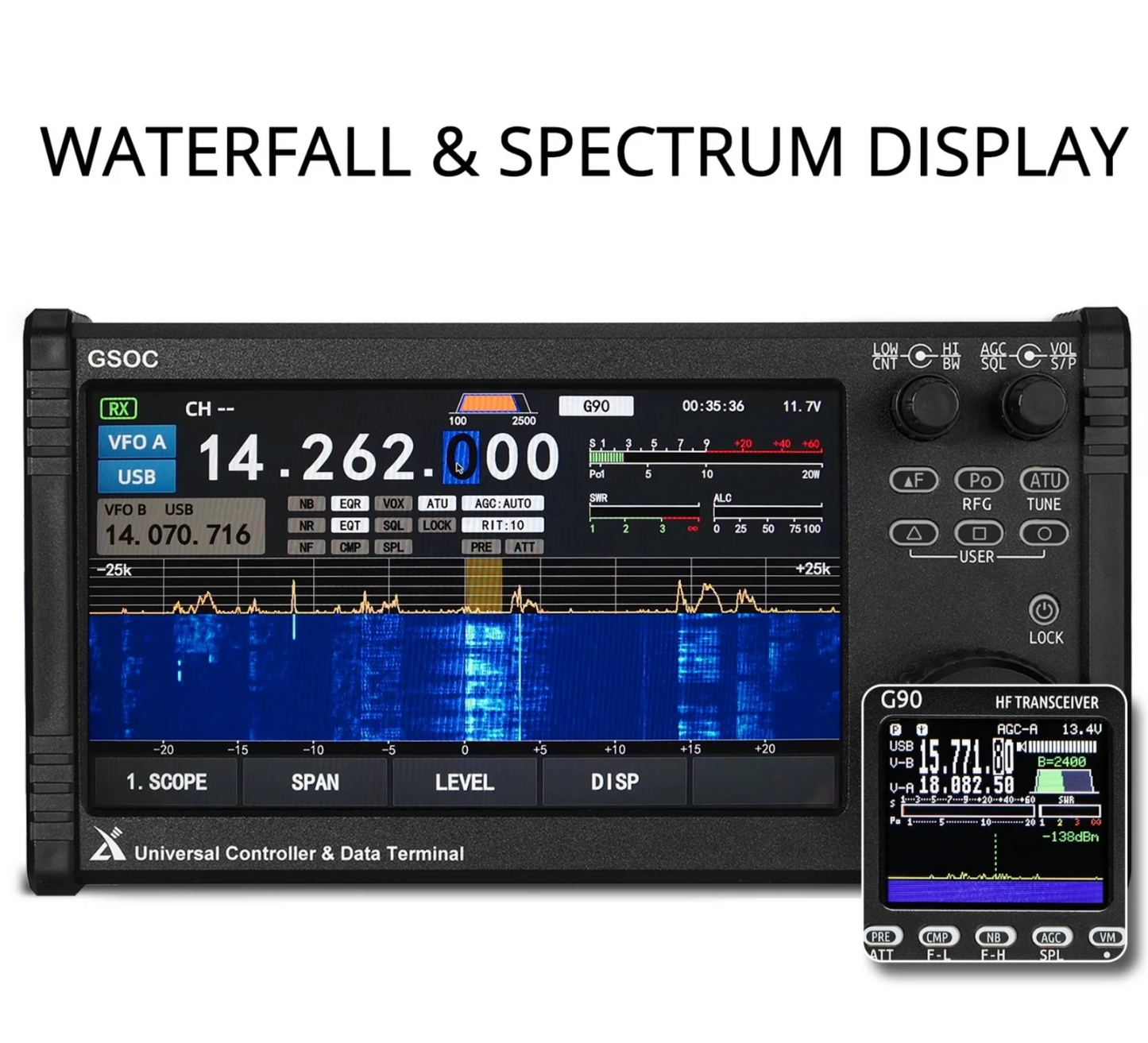 Xiegu GSOC Remote Controller Touch Screen Spectrum & Waterfall Display