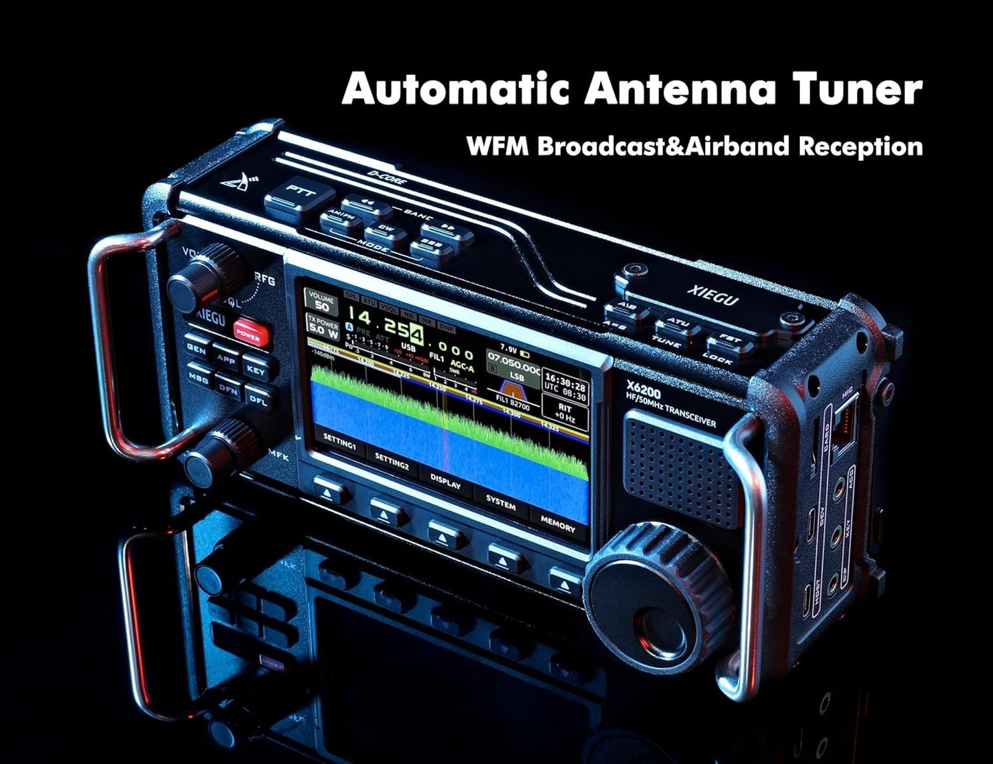 Xiegu X6200 HF Transceiver DRFS HF/50MHz Full Mode WFM/Airband Reception Auto An