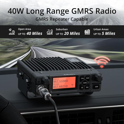 Radioddity DB40-G GMRS Mobile Radio | 40W | Repeater Capable | 199 Channels
