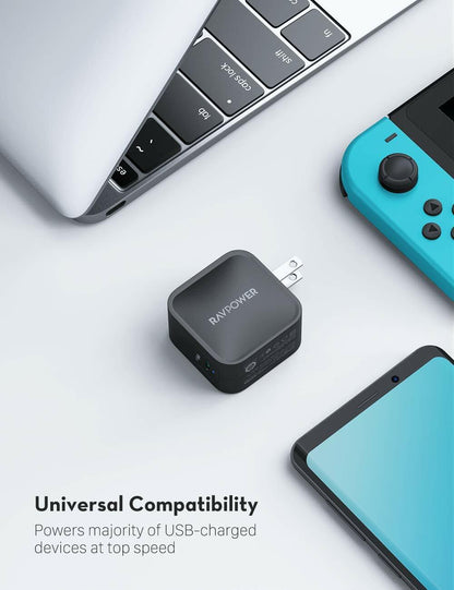 RAVPower 61W Wall Charger PD 3.0 Type C Fast Charging Power Delivery Foldable