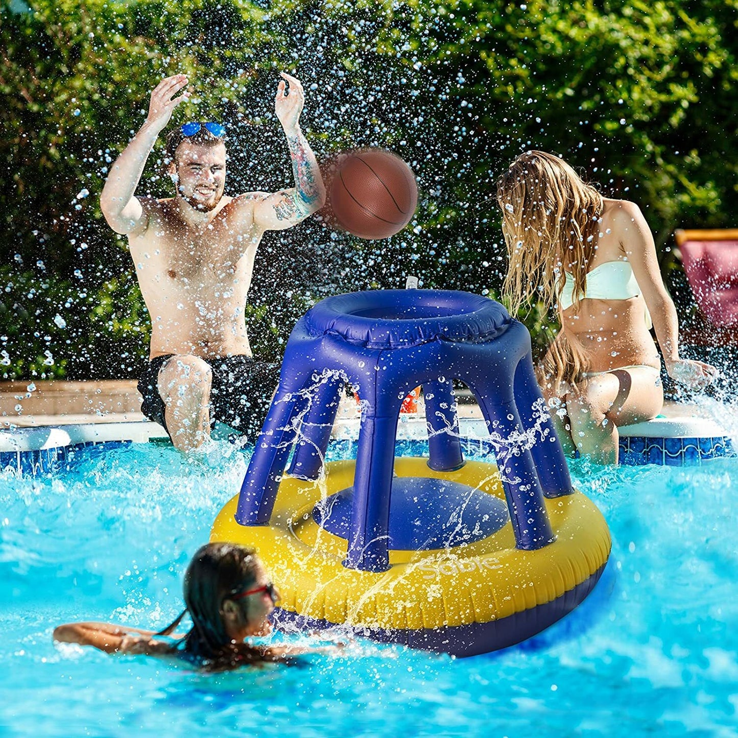 Sable Inflatable Pool Basketball Hoop with one Basketball for Pool and Water