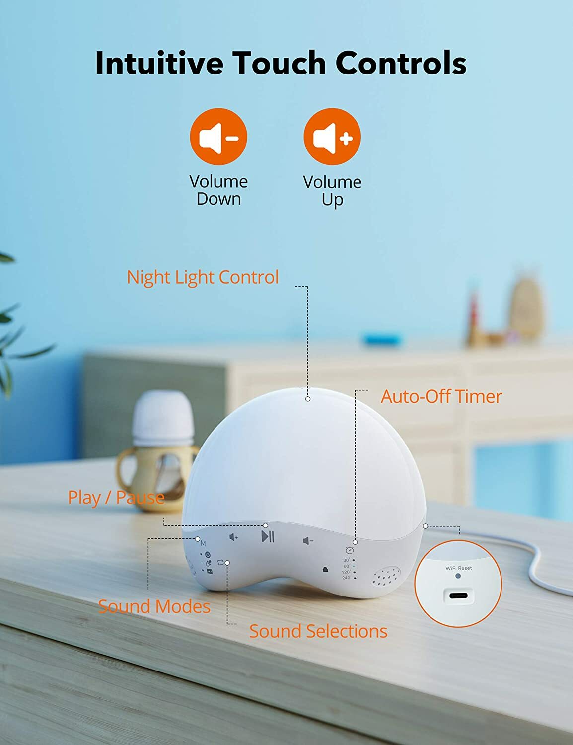 Smart White Noise Machine TaoTronics TT-CL023 with Night Light APP & Voice Contr