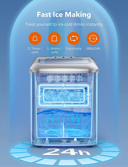 TaoTronics TT-IC002 Countertop Machine with LCD Display Self-Cleaning Function