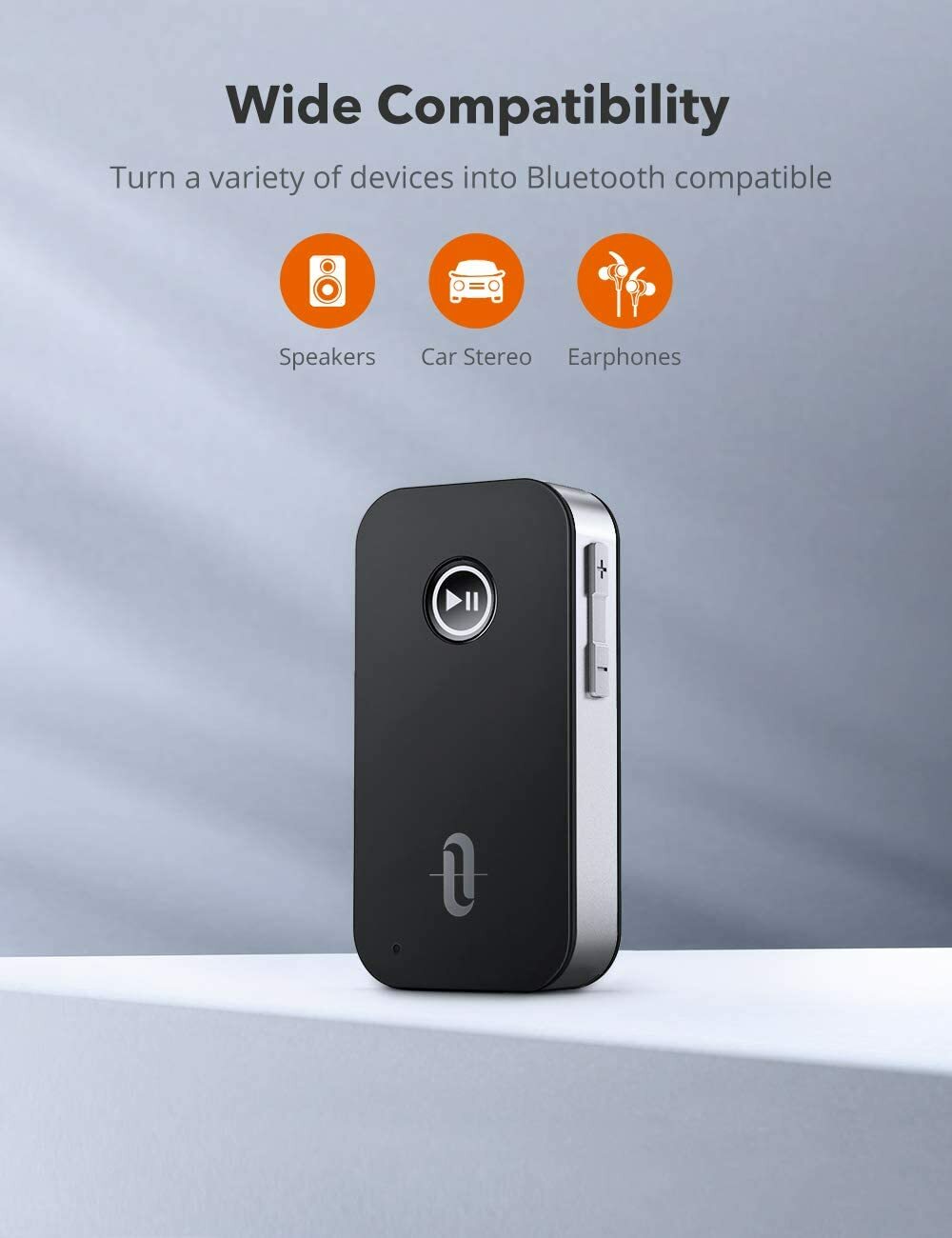 TaoTronics Bluetooth Receiver/Car Kit Portable Wireless Audio AUX Adapter 3.5mm