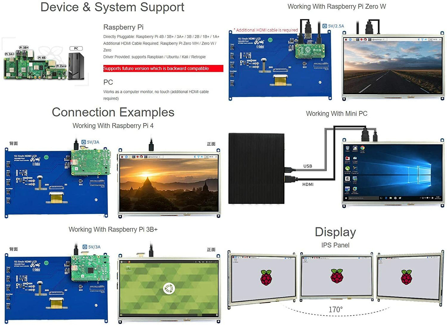 Waveshare 10.1 inch HDMI LCD Resistive Touch Screen Display