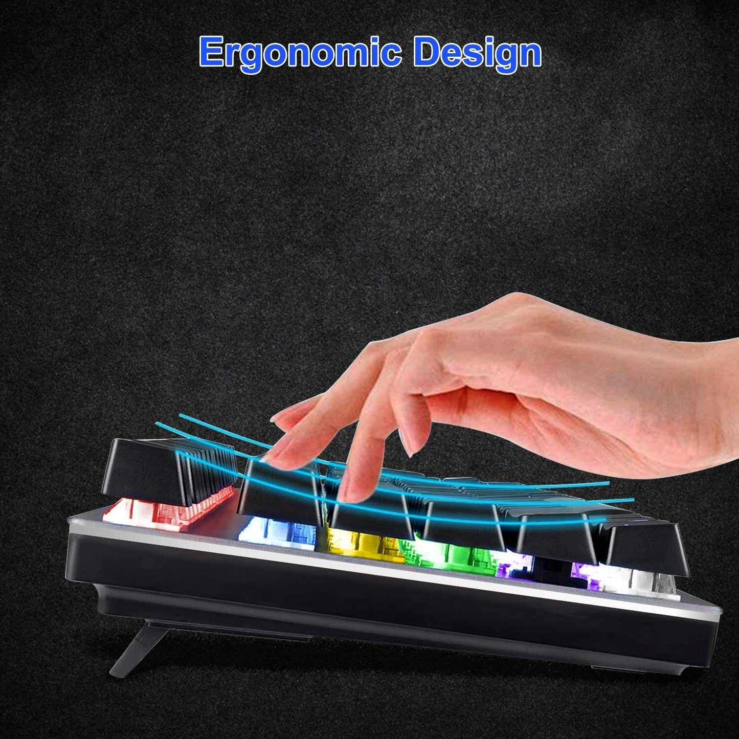 Wireless Gaming Keyboard Mechanical G-Cord Wired Keyboard LED Backlit 104 Keys