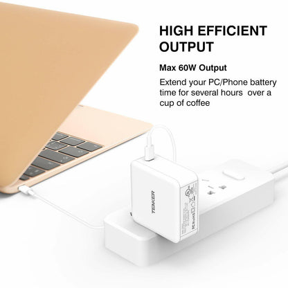 Tenker USB Type-C PD Charger with 60W Power delivery