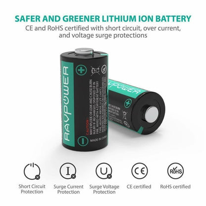 CR123A Lithium Batteries RAVPower Non-Rechargeable 3V Lithium Batter 16Pack