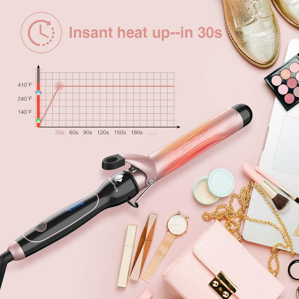 Curling Iron 1 1/2-inch Instant Heat with Extra-smooth Tourmaline Ceramic Coatin