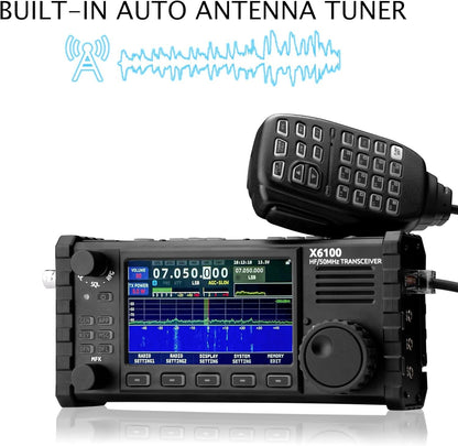 Xiegu X6100 HF Radio Transceiver 10W Full Mode SDR Radio Supports BT with 4" LCD