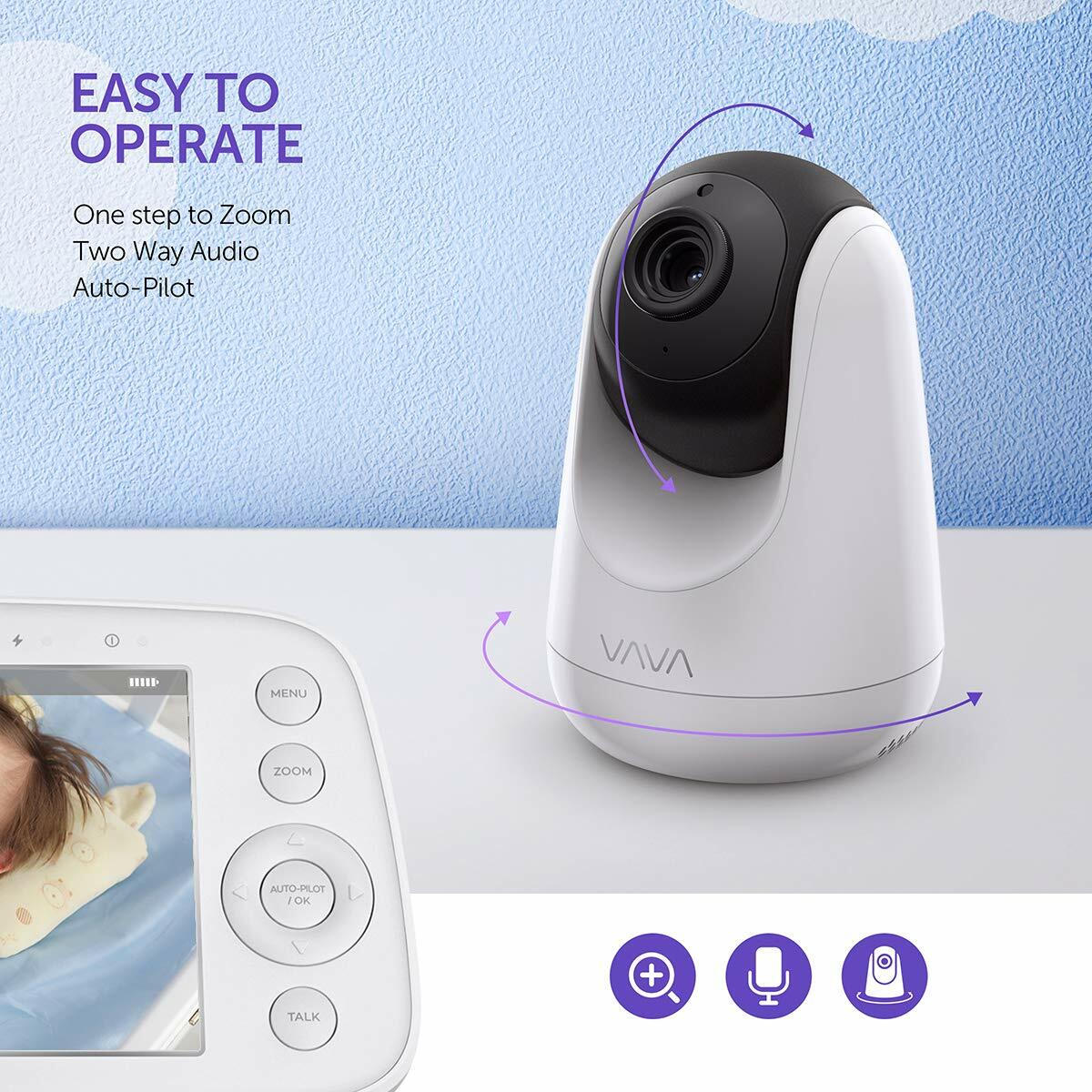 Additional Camera Unit for VAVA Baby Monitor 720p HD Resolution Scan View