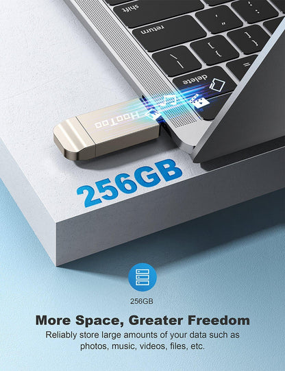 HooToo Flash Drive 3 in 1 External Drive USB 3.1 Memory Backup Stick 128GB
