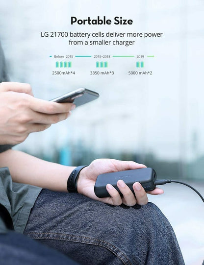 RAVPOWER PD/QC 10000mAh Power Bank 20W USB C Portable Charger for iPhone12 PB186
