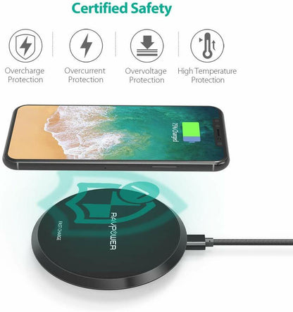 RAVPower Qi Certified 10W Fast Wireless Charging Pad (NO Adapter)
