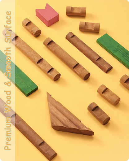 SainSmart Jr. 450 PCS Wooden Log Cabin Set Building House Toy for Toddlers, C...