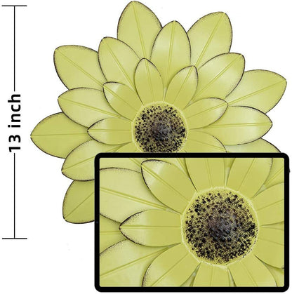 Metal Flower Wall Decor 13'' Indoor Outdoor Wall Art Backyard Decorations