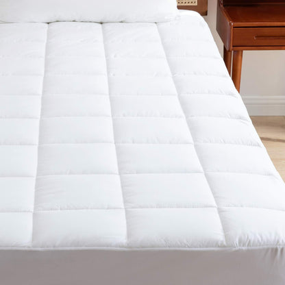 Mattress Pad Cotton Top Pillow Top Mattress Protector Pad Breathable Quilted Fit