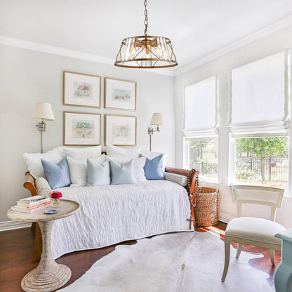 5-Light Modern Black Golden Crystal Chandelier